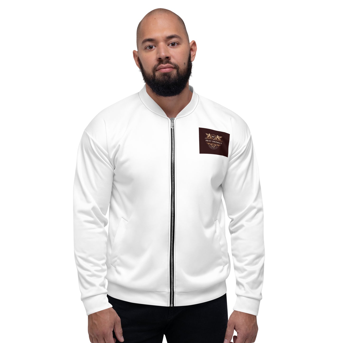 White Unisex Bomber Jacket