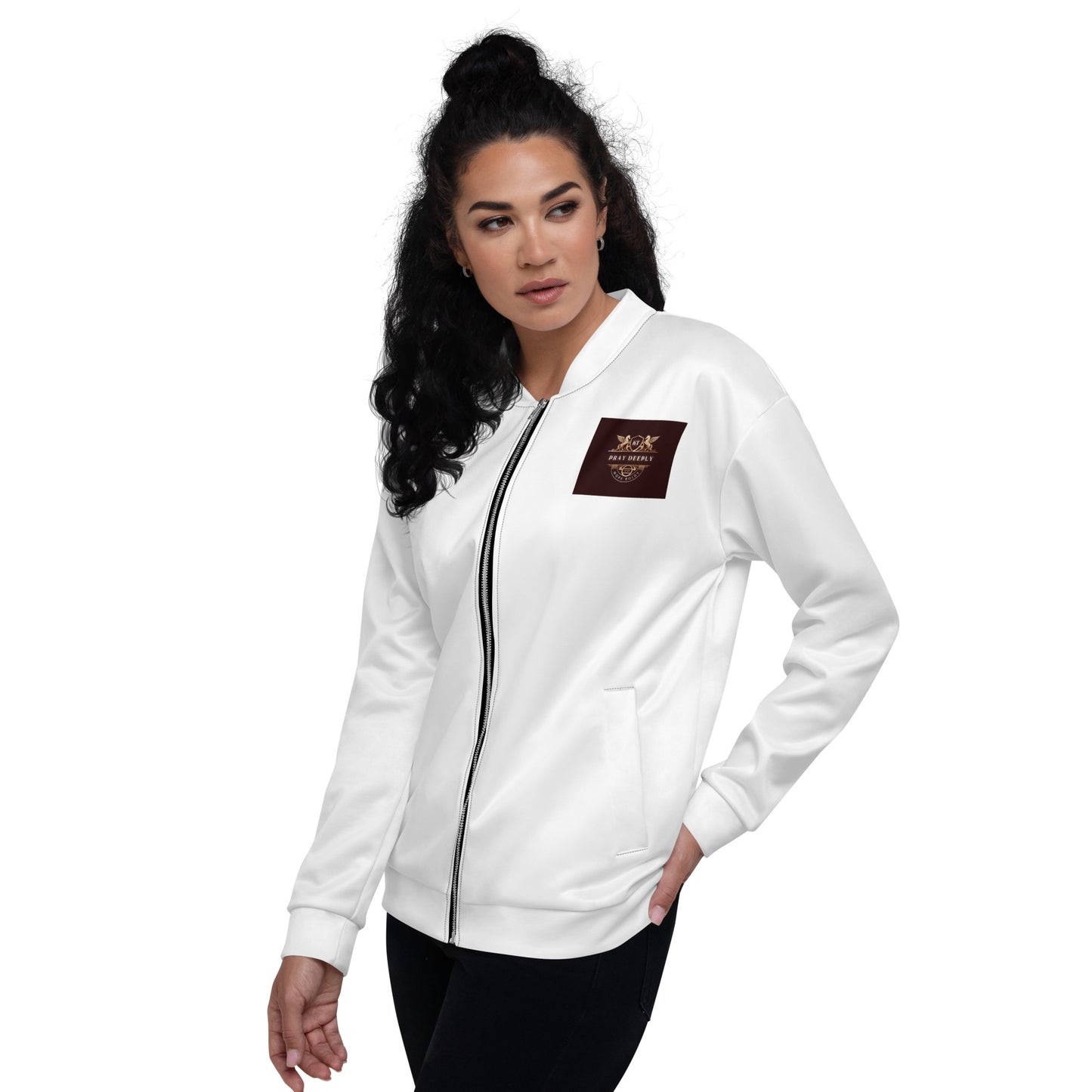 White Unisex Bomber Jacket