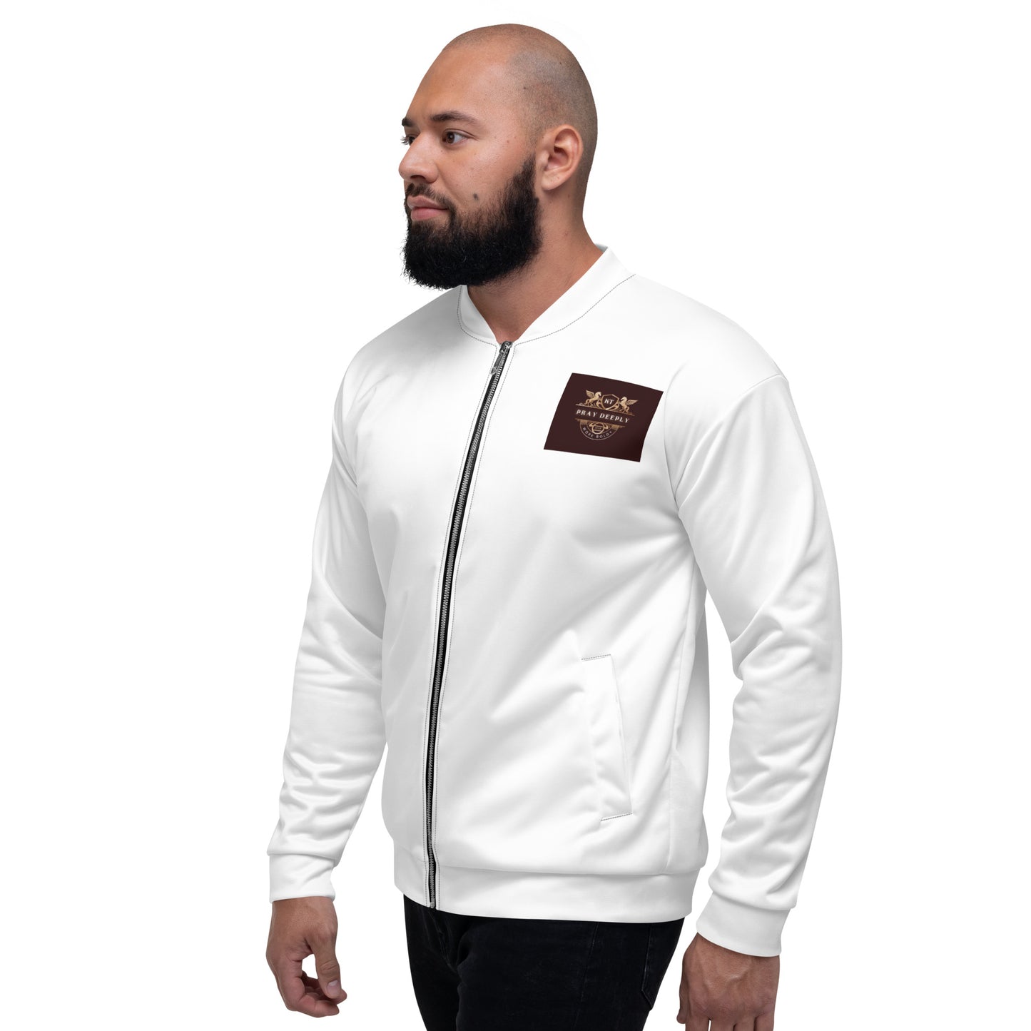 White Unisex Bomber Jacket